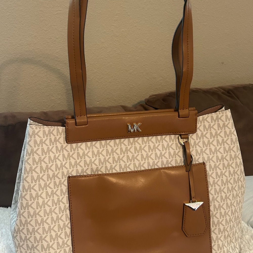 Michael Kors Brown and Cream Tote Bag